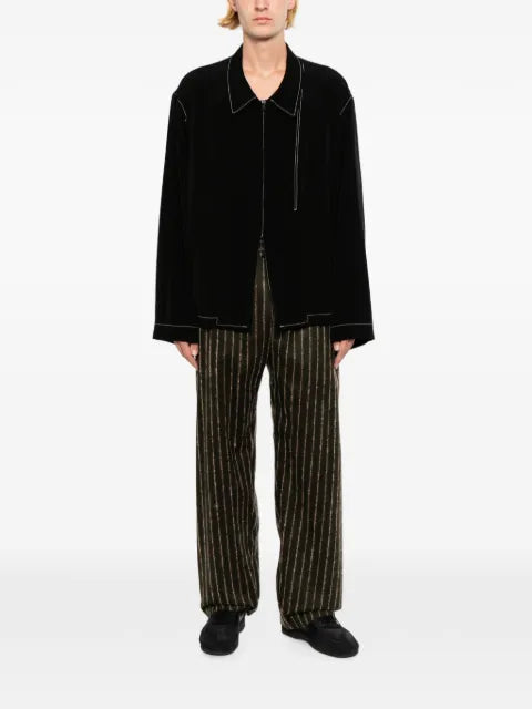 Yohji Yamamoto crepe-de-chine zip-up jacket