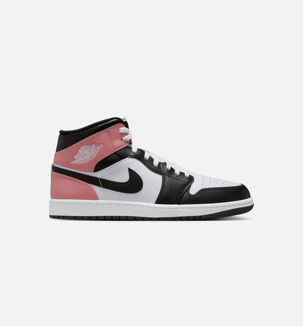 Air Jordan 1 Mid Men's Sneakers | White/Rust Pink/Black