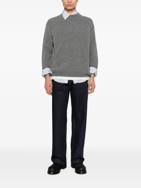 sacai logo-patch drawstring sweater