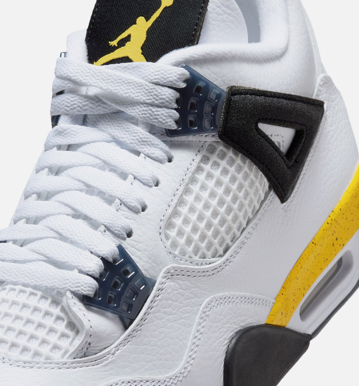 Air Jordan 4 Retro Rare Air Tour Yellow Men's Lifestyle Shoes - White / Dark Blue Grey / Black / Tour Yellow