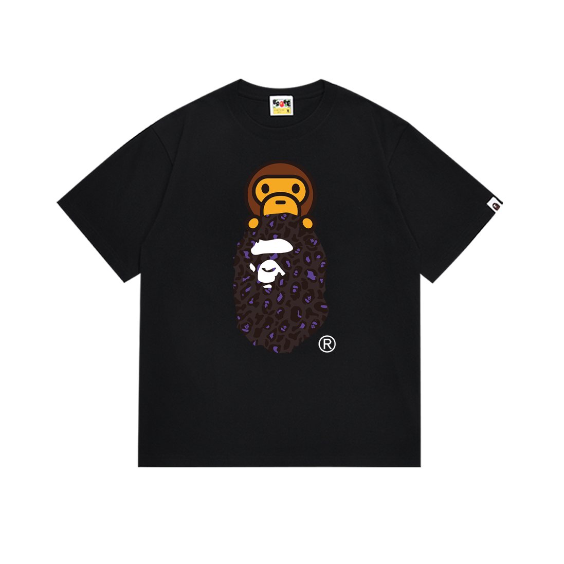 BAPE Purple Leopard Ape Graphic T-Shirt