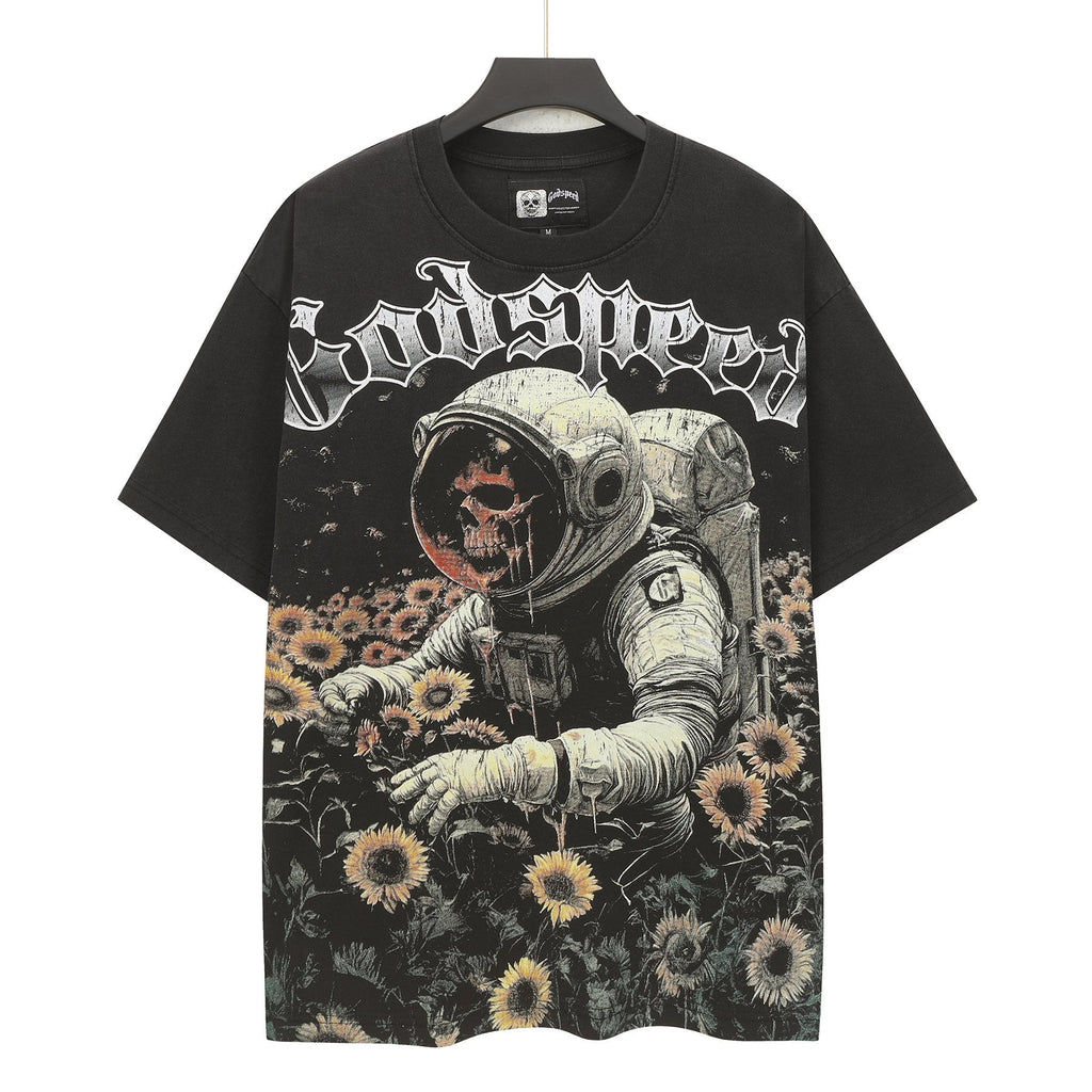 Godspeed Astronaut Sunflower Graphic T-Shirt