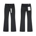 Purple Brand Black Coated-Look Bootcut Jeans
