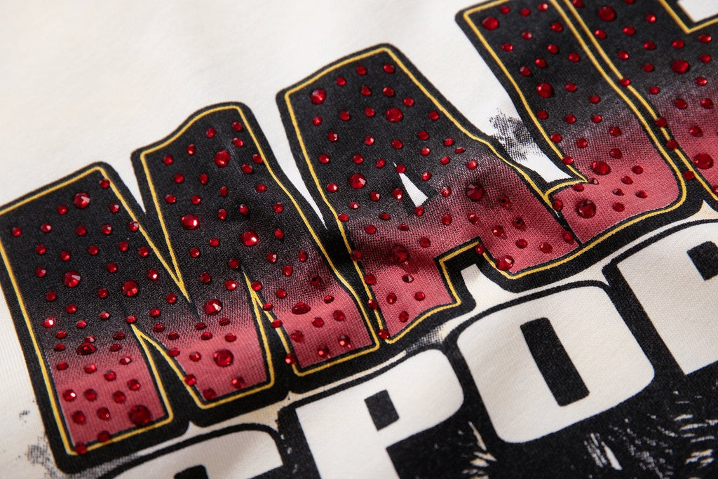 MAJESTIK Off White Graphic Sleeveless T-Shirt