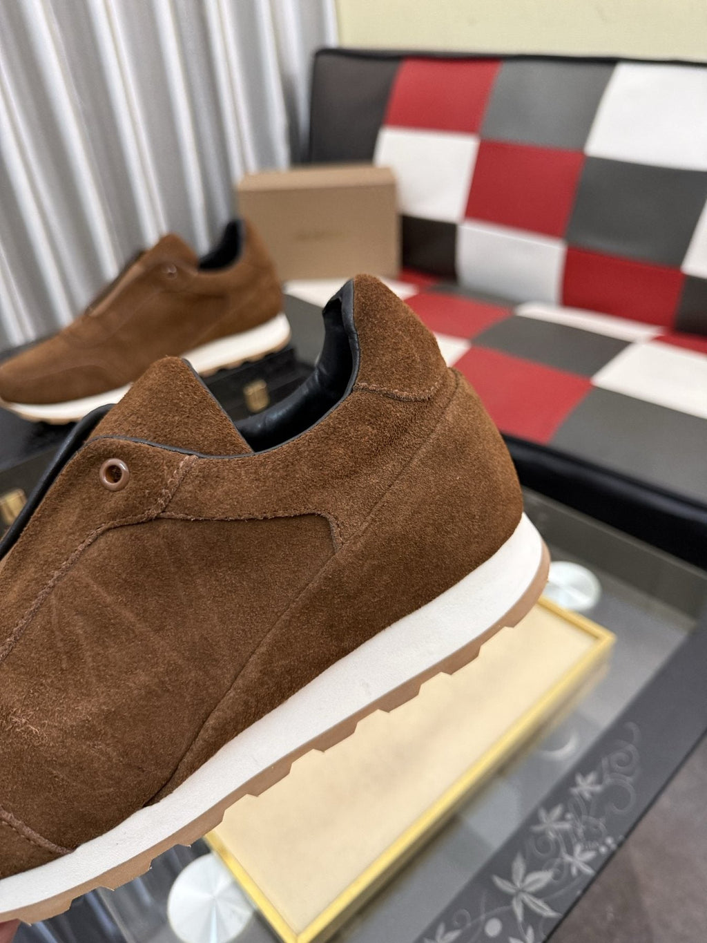 Men's J.M. Weston Brown Slip-On Sneakers
