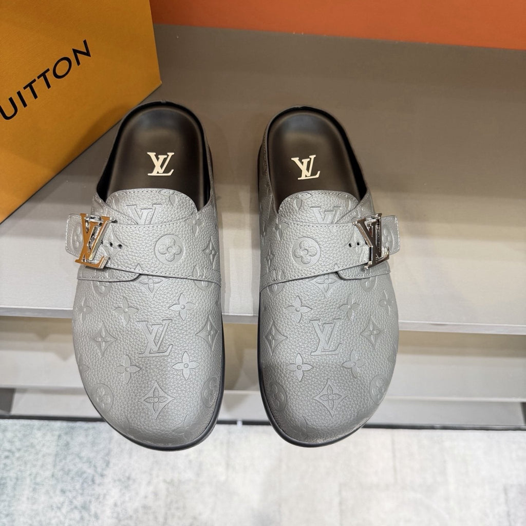 Louis Vuitton Monogram Buckle Slide Sandals