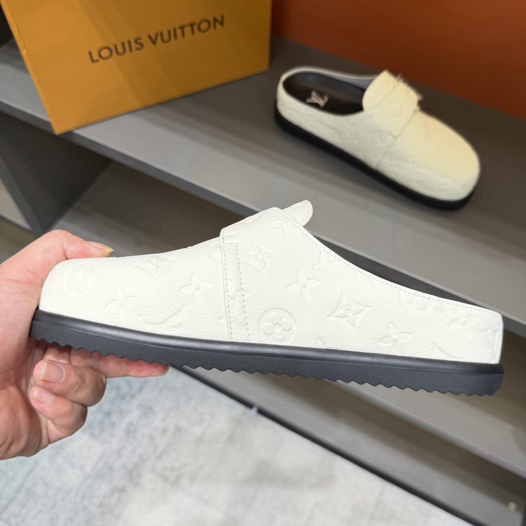 Louis Vuitton Monogram Buckle Slide Sandals