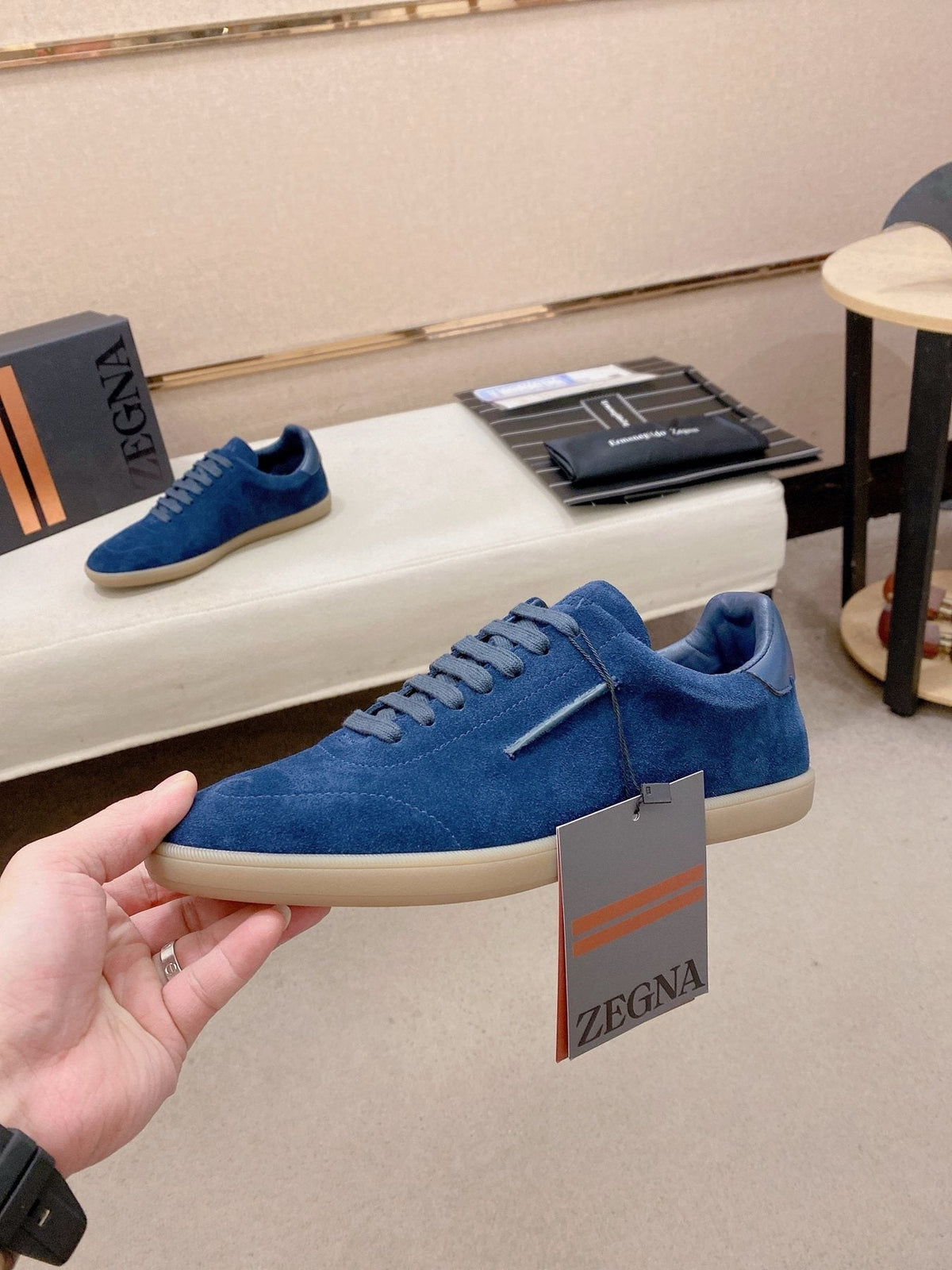 Zegna Men's Suede Low-Top Sneakers