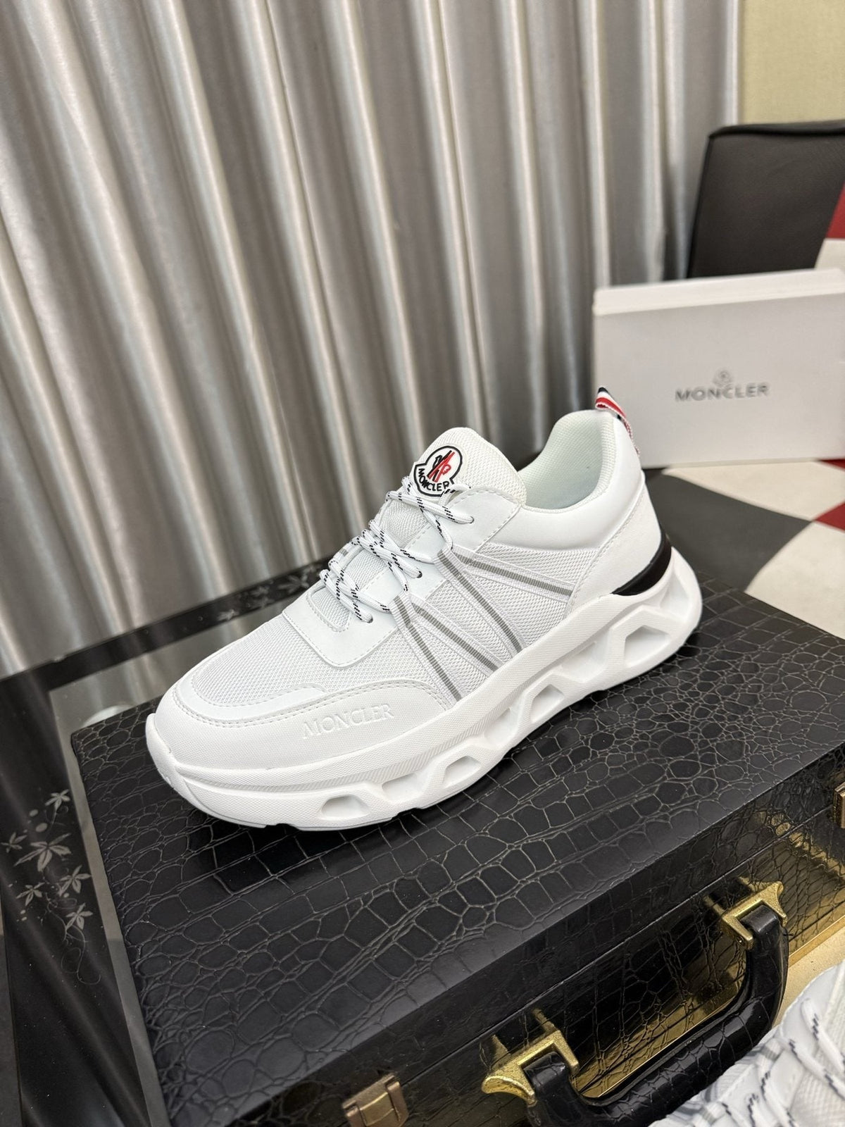 Moncler Sculpted-Sole Lace-Up Sneakers