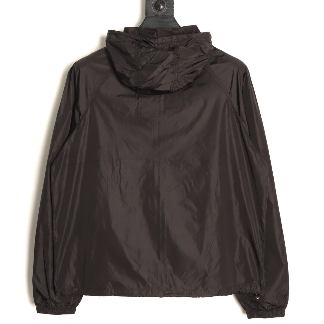 Burberry Check-Trim Hooded Zip-Up Jacket - Dark Brown